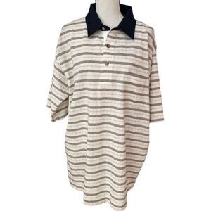 Tropical Palm mens cotton blend Striped polo shirt size XL NWT.